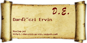 Daróczi Ervin névjegykártya